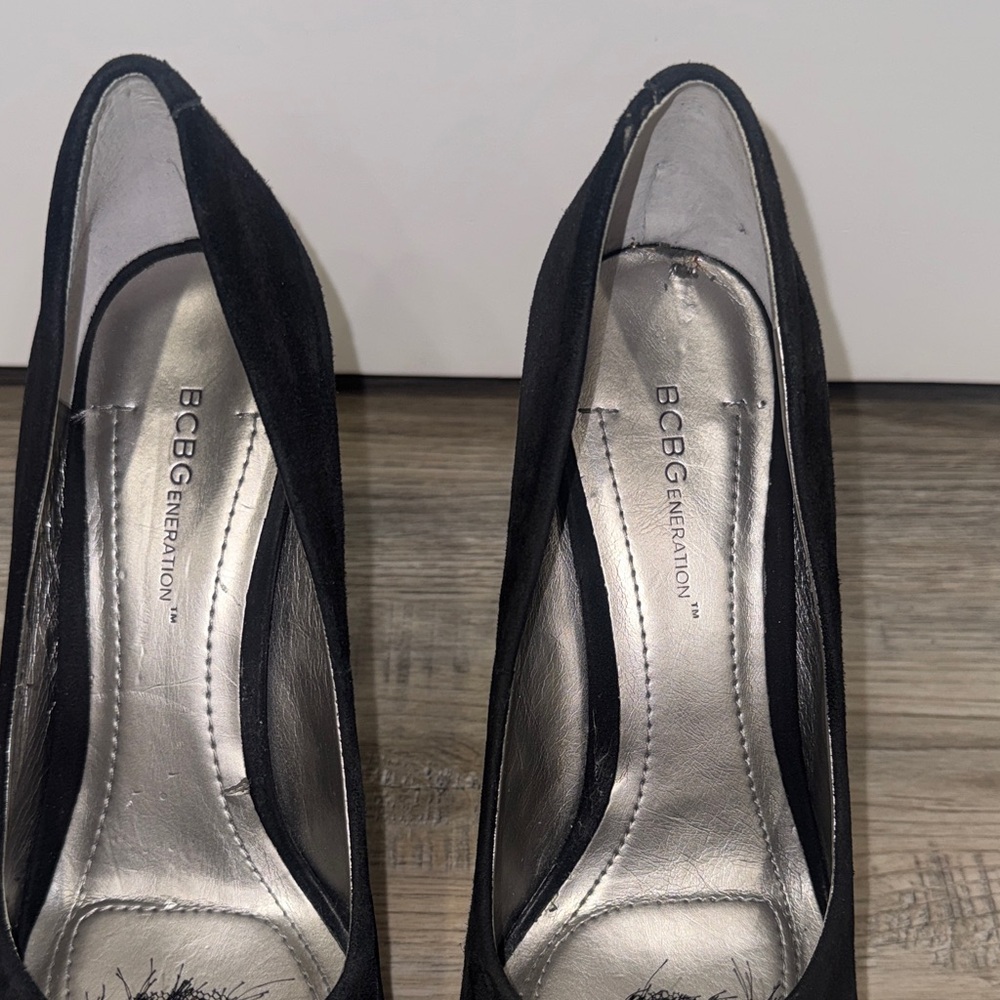 BCBGeneration Black Heels with Embellished Accents - Picture 3 of 8